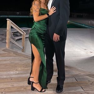 Dark green Windsor long slit dress